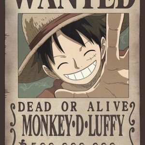 Alternative view of One Piece: Monkey D. Luffy Wanted Dead or Alive Poster